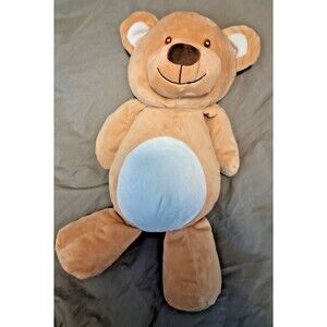 Kelly Baby Kellybaby Teddy Bear Plush Toy Rattle Tan Blue 20" Stuffed Animal